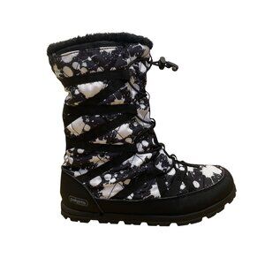 Pakems Women’s Black & White Ripstop Nylon Insulated Winter Boots Size 8